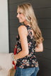 Between You & Me Floral Tank Top- Black