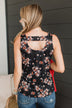Between You & Me Floral Tank Top- Black