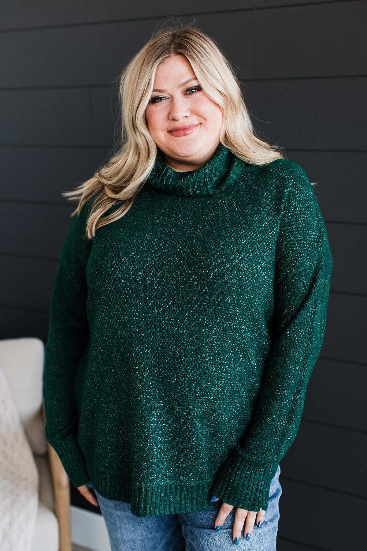 Romance Awaits Turtle Neck Sweater Forest Green The Pulse Boutique
