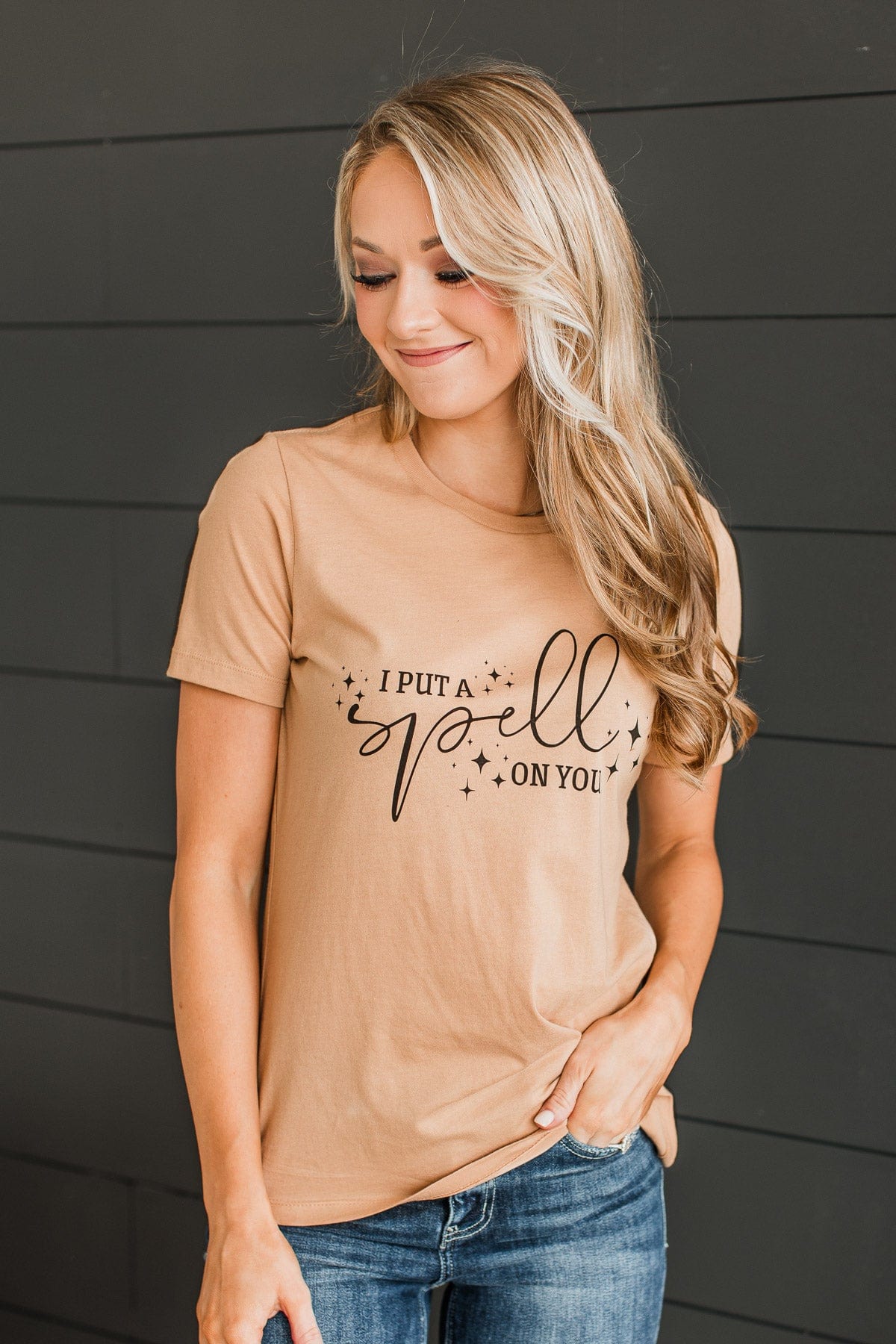 "I Put A Spell On You" Graphic Tee- Sand