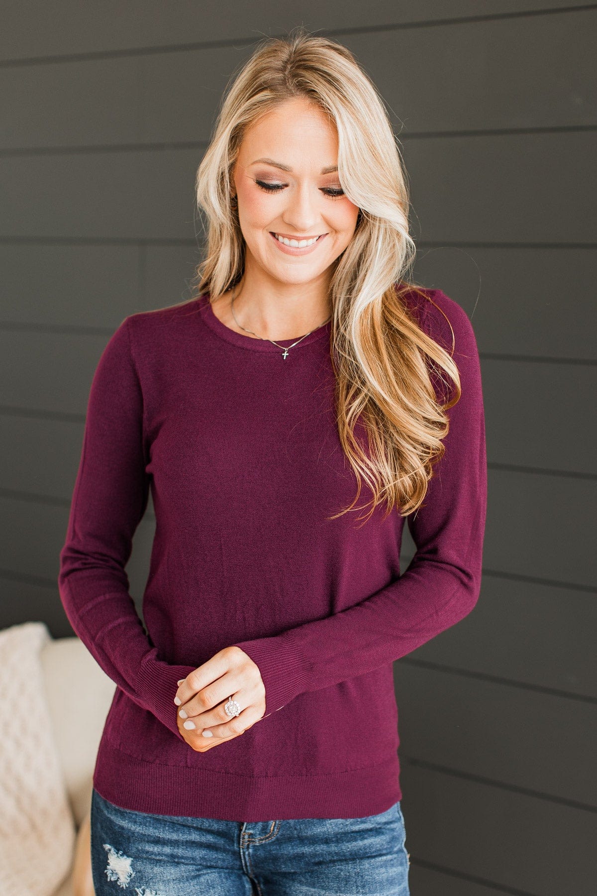 Lost In Your Love Knit Sweater- Wine