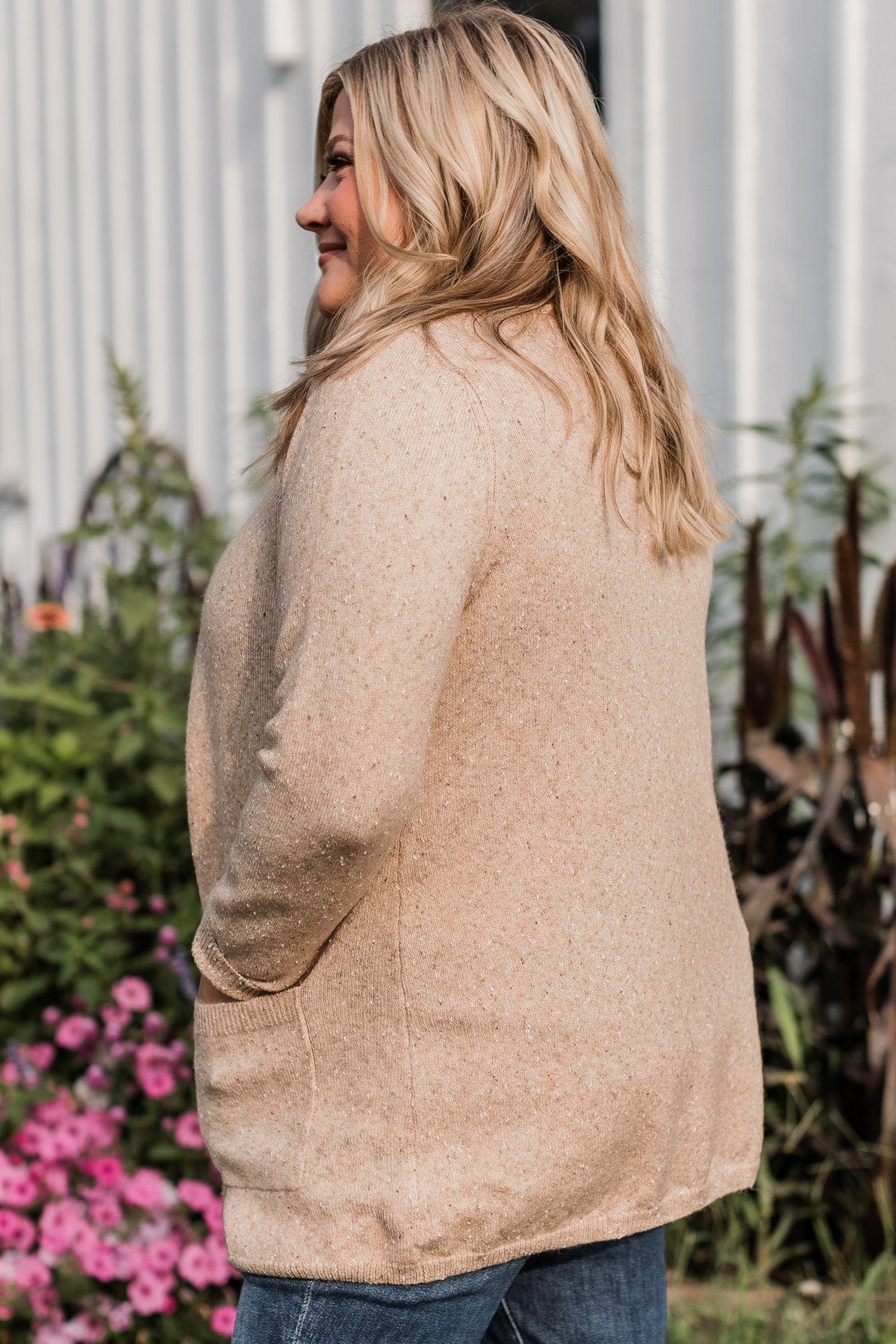 Props To You Sprinkle Knit Cardigan- Taupe