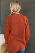 All Around Amazed Button Top- Burnt Orange
