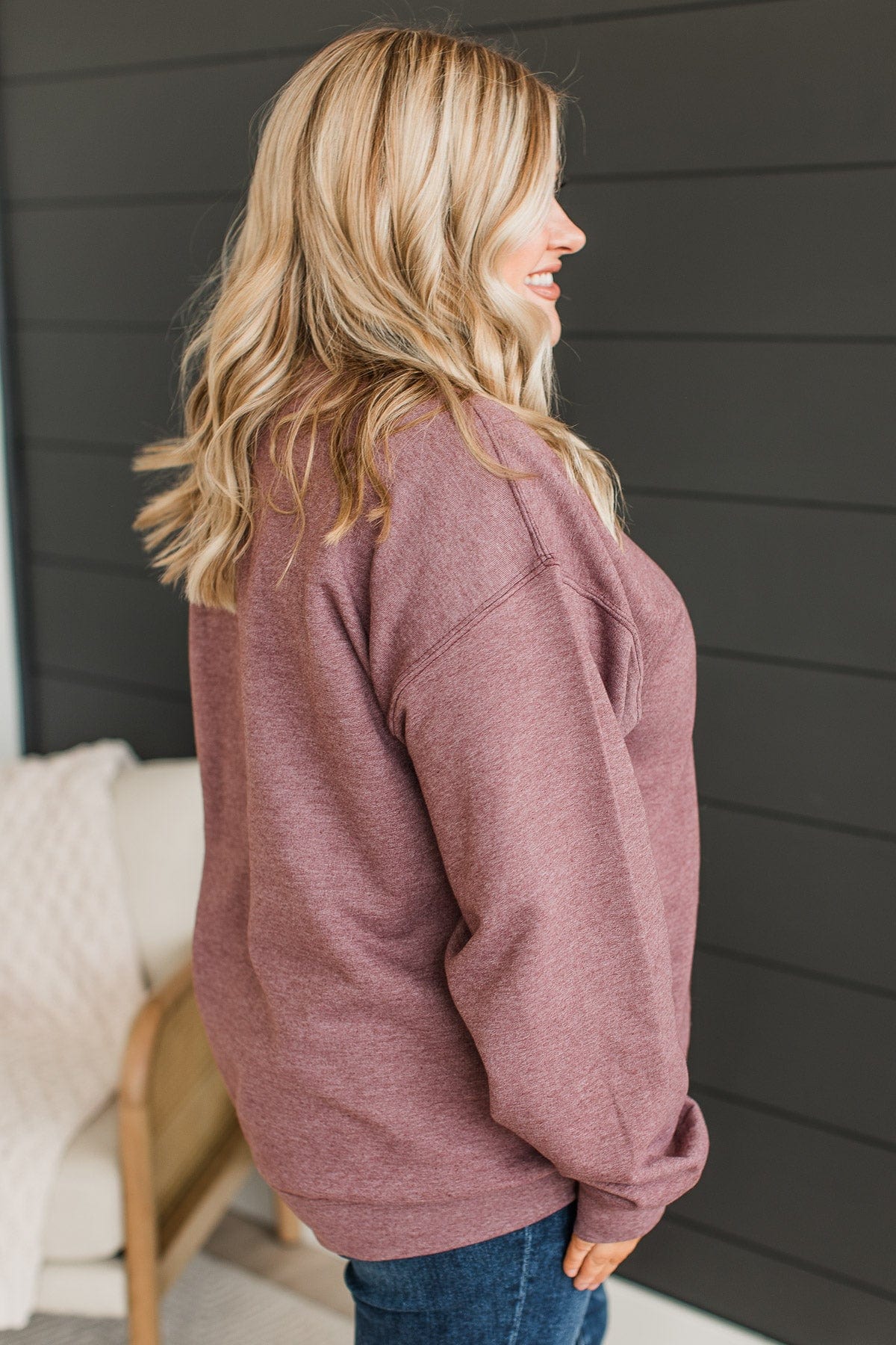 "Amazing Grace" Crew Neck Pullover- Plum