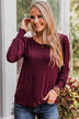 Love Found Us Knit Top- Burgundy