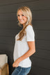 Light The Way V-Neck Top- White