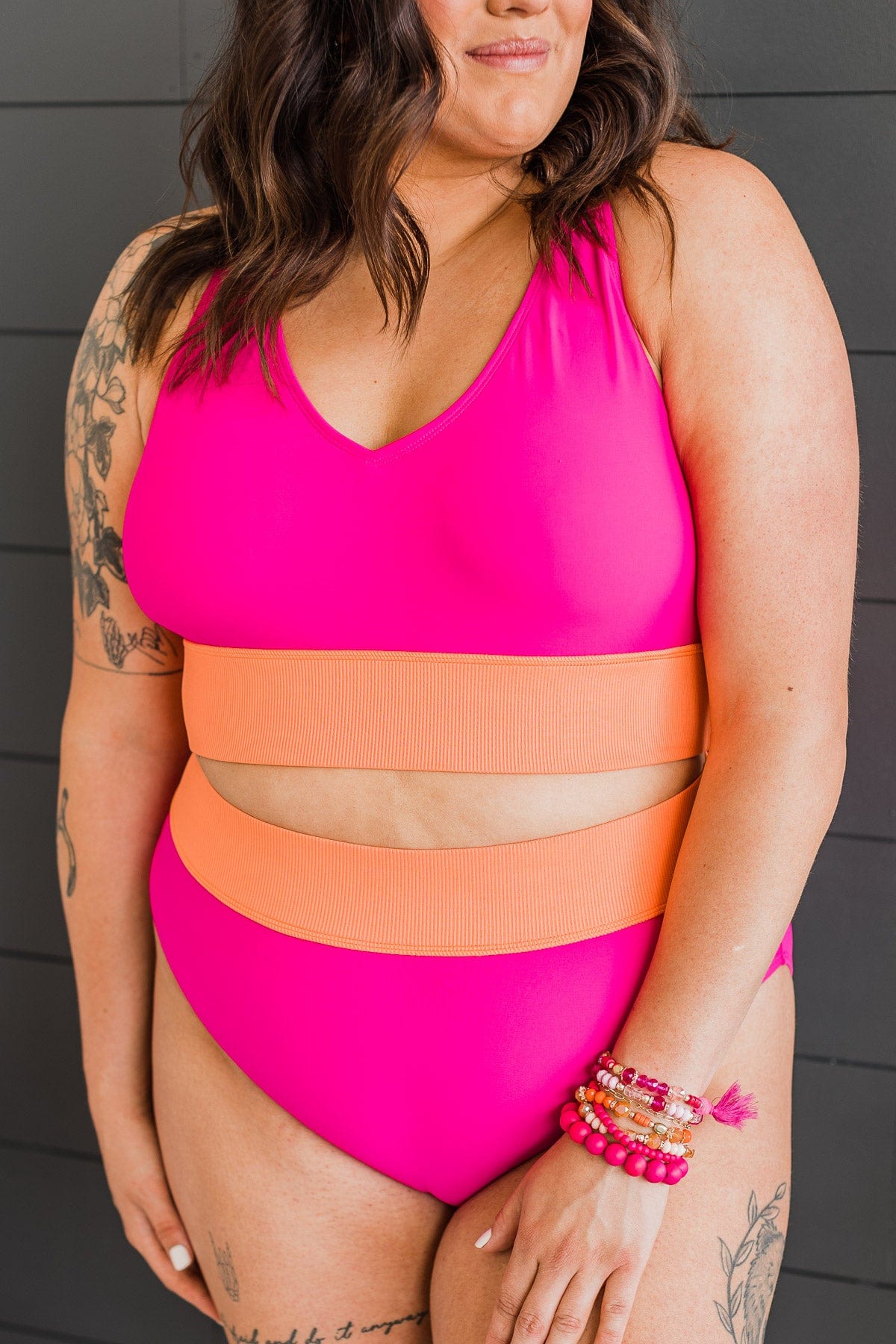 Ray Of Sunshine Swim Bottoms- Hot Pink & Orange – The Pulse Boutique