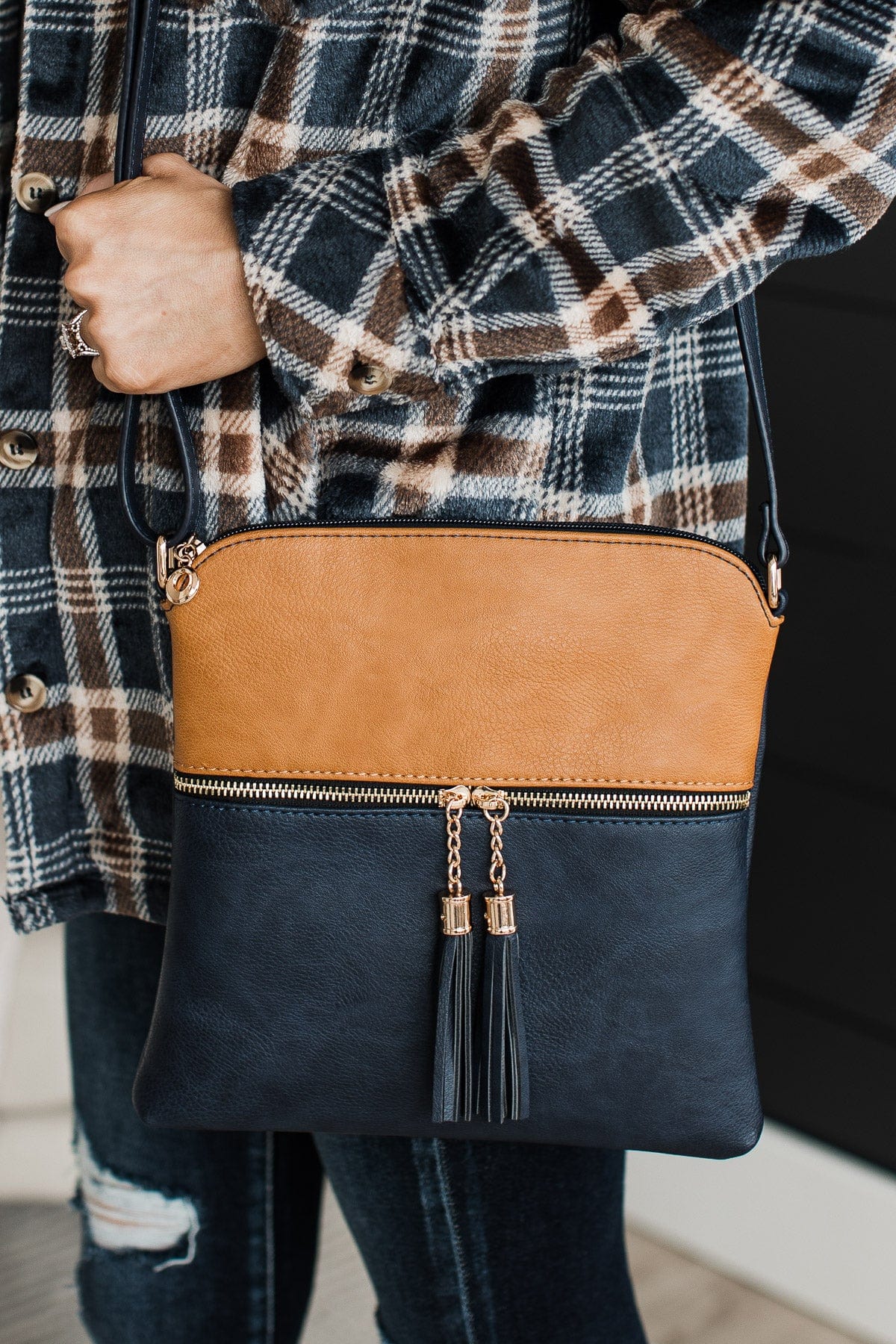 Caitlyn Crossbody Tote Bag Kit - Zippity-Do-Done™ Navy