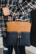 Centered On Style Crossbody Purse- Navy & Tan