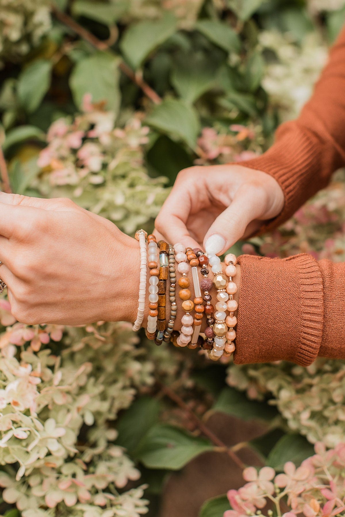 Spark Of Love Stackable Bracelet Set- Brown