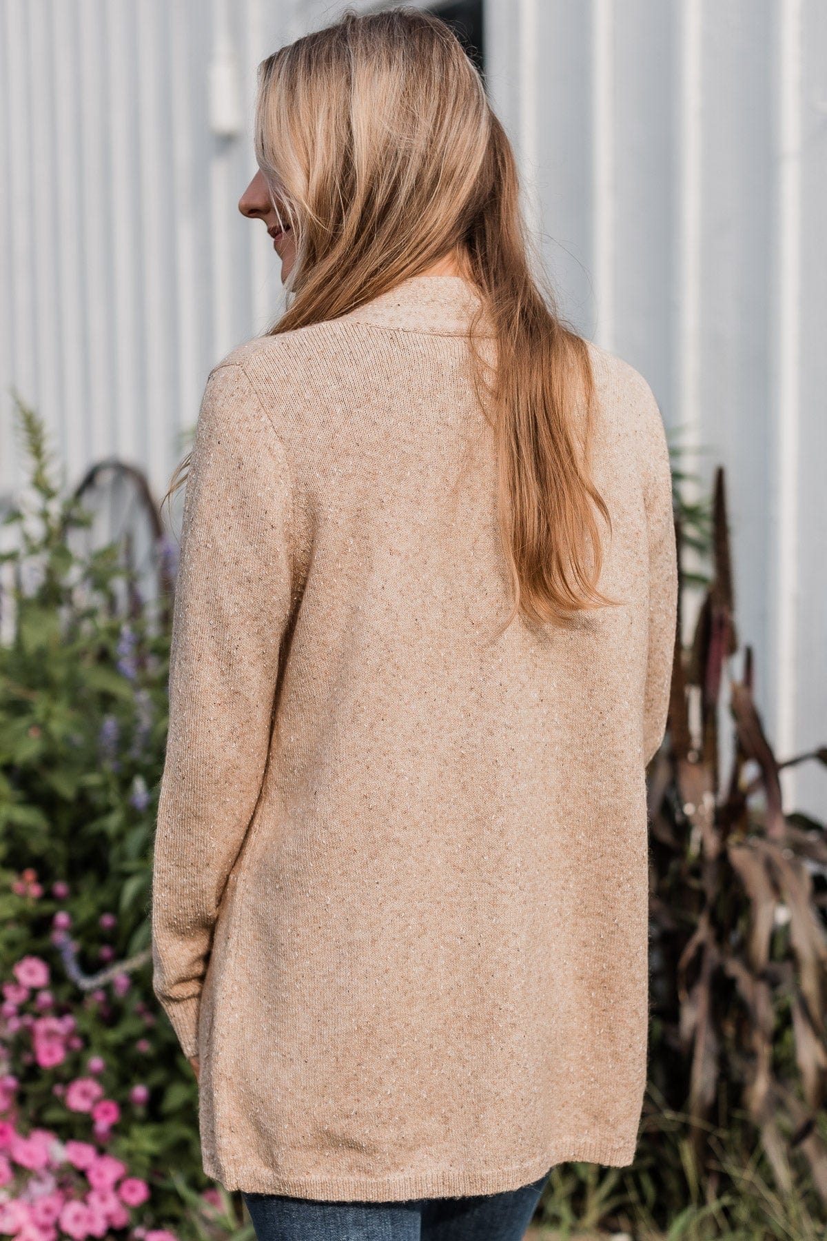 Props To You Sprinkle Knit Cardigan- Taupe