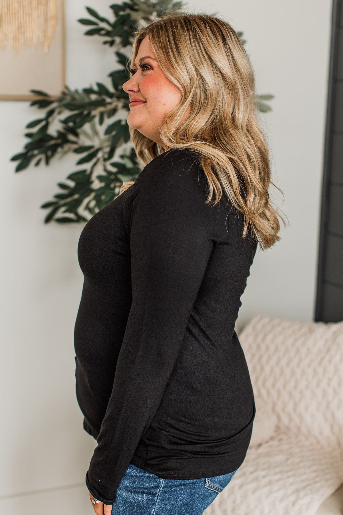 Here To Impress Knit Top- Black