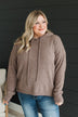 Compelled By You Fuzzy Knit Hoodie- Dark Mocha