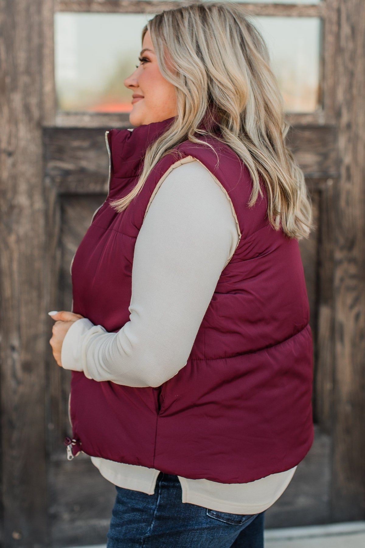 Plus size burgundy vest top