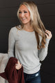 Miles Between Us Long Sleeve Top- Heather Grey