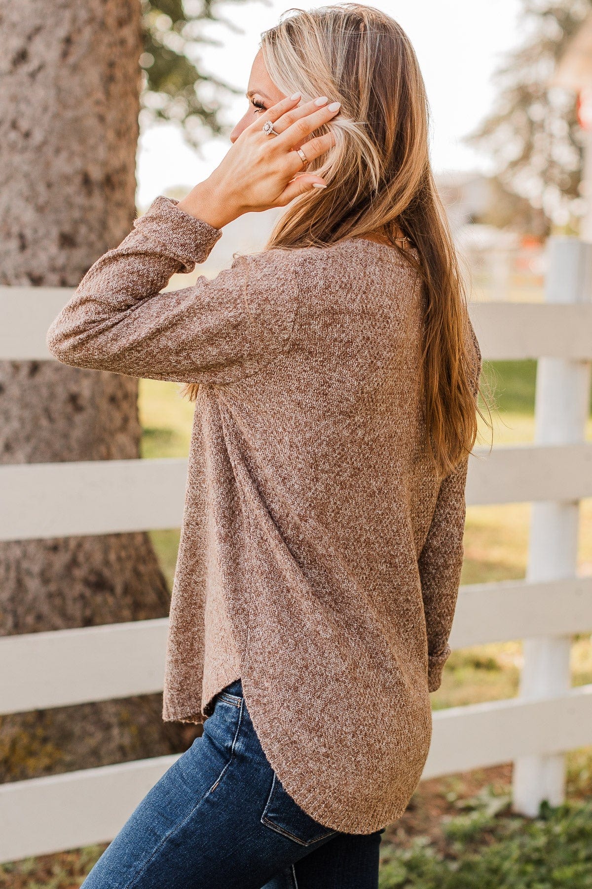 Runway Beauty Knit Sweater- Brown