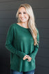 Sweet Melodies Knit Sweater- Forest Green