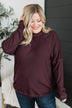 Express It All Knit Pullover Top- Dark Plum