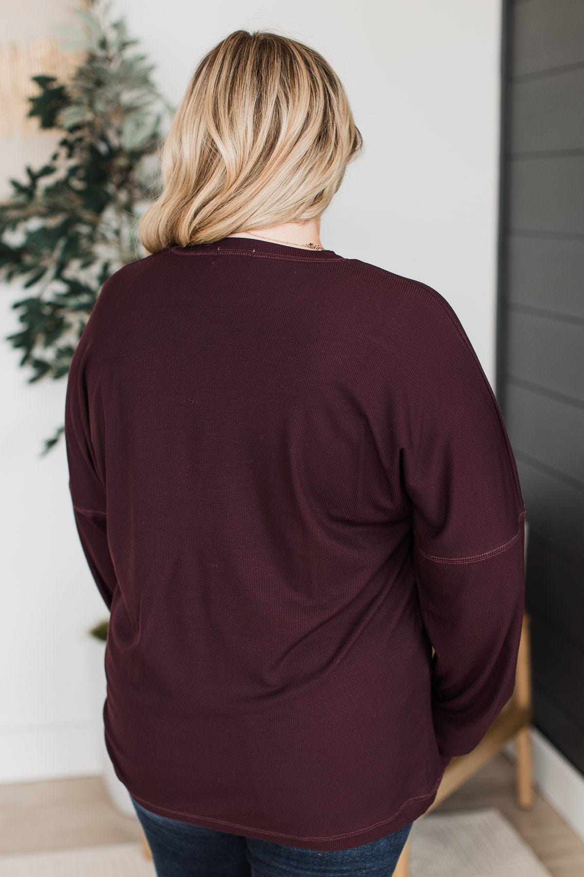 Express It All Knit Pullover Top- Dark Plum