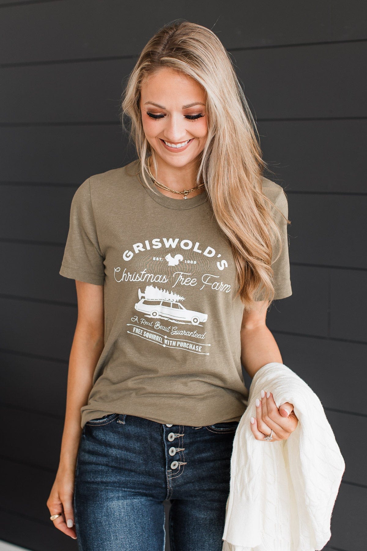 "Griswold's Christmas Tree Farm" Graphic Tee- Olive