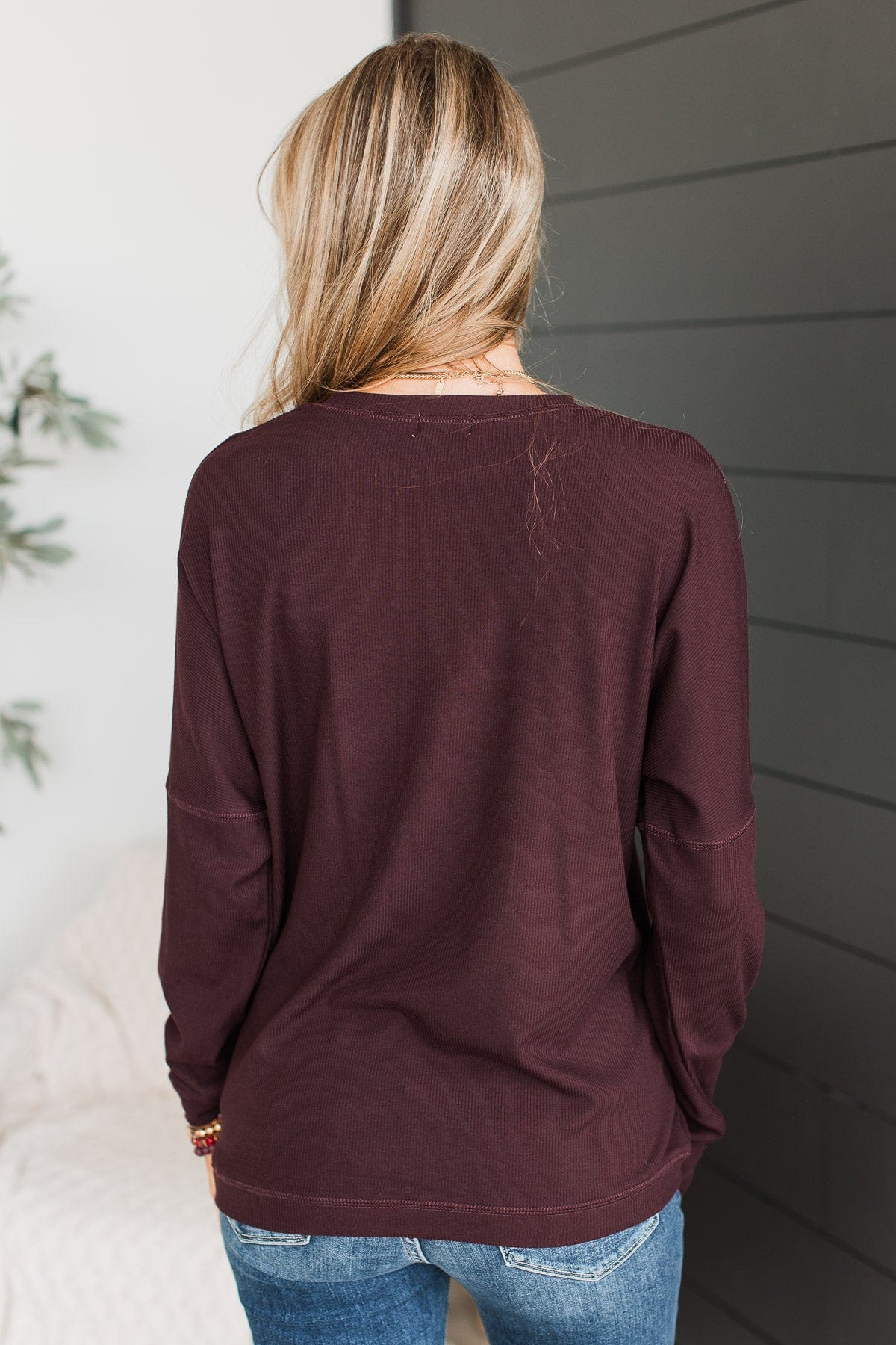 Express It All Knit Pullover Top- Dark Plum