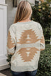 Such Delight Aztec Knit Sweater- Ivory & Mocha
