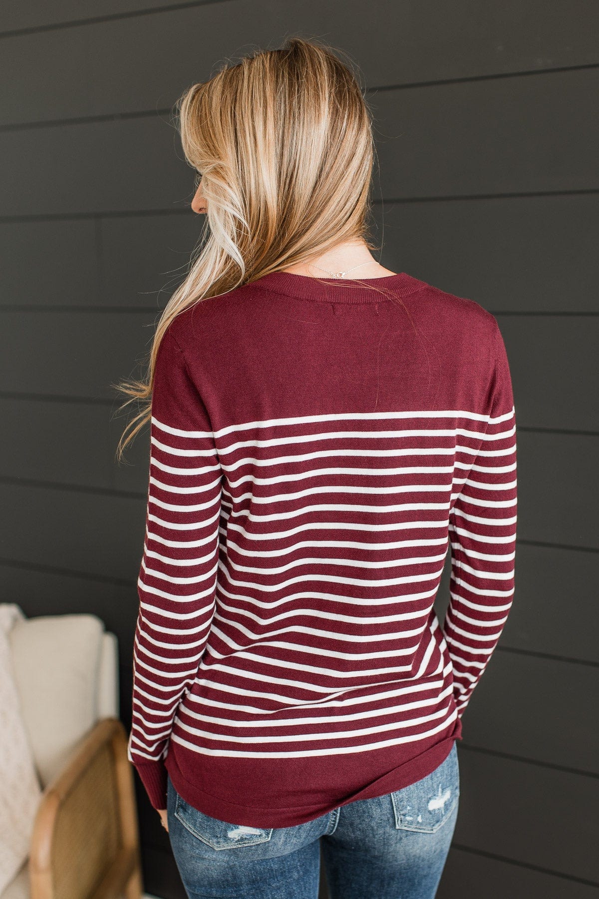 Keeping My Promise Knit Sweater- Burgundy