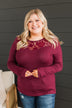Here To Impress Knit Top- Burgundy