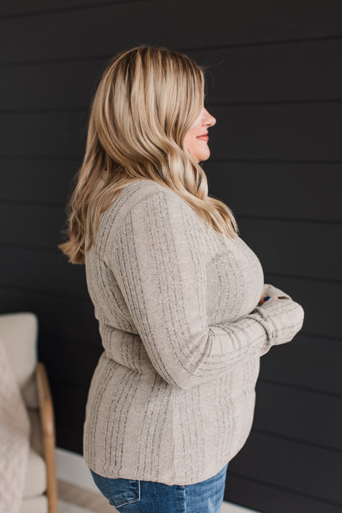 It's Been Lovely Knit Top- Light Grey