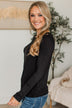 Here To Impress Knit Top- Black