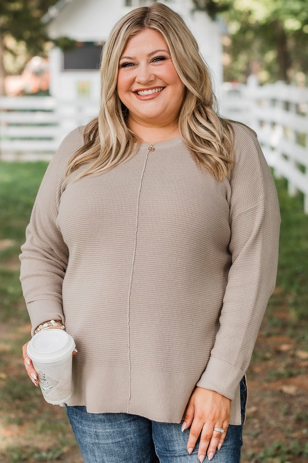 Plus size taupe clearance sweater