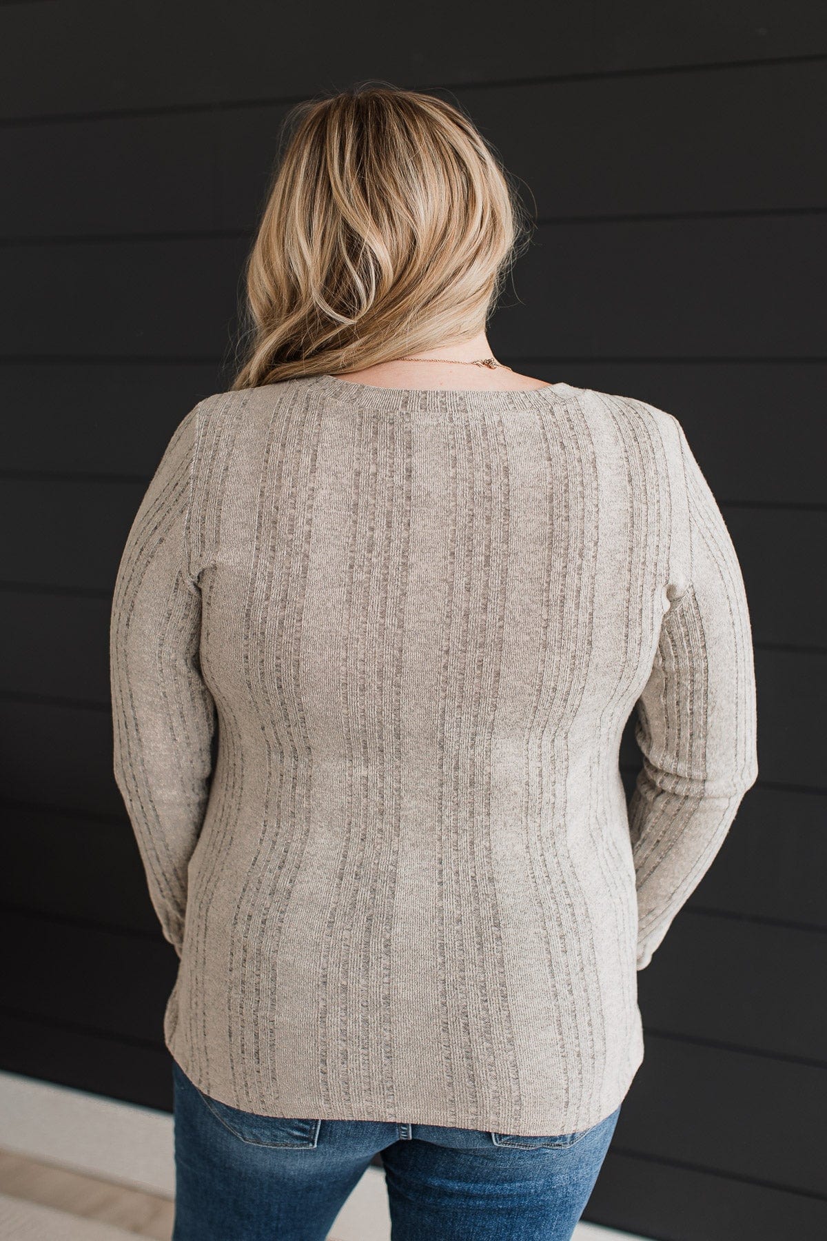It's Been Lovely Knit Top- Light Grey