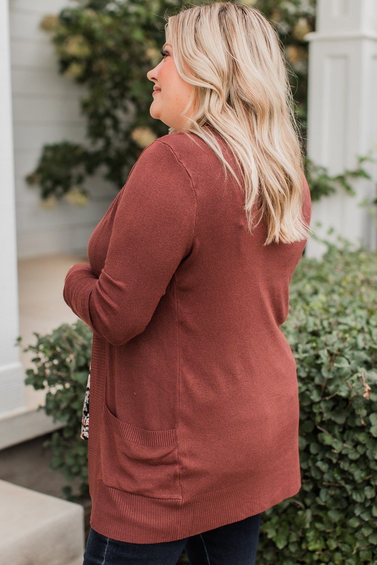 Comfortable With Myself Knit Cardigan- Maple Brown