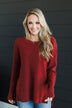 Time To Thrive Knit Sweater- Dark Rust