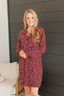 Wonderful Weekend Floral Dress- Burgundy