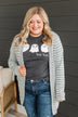 Be My Muse Open Front Cardigan- Ivory & Black