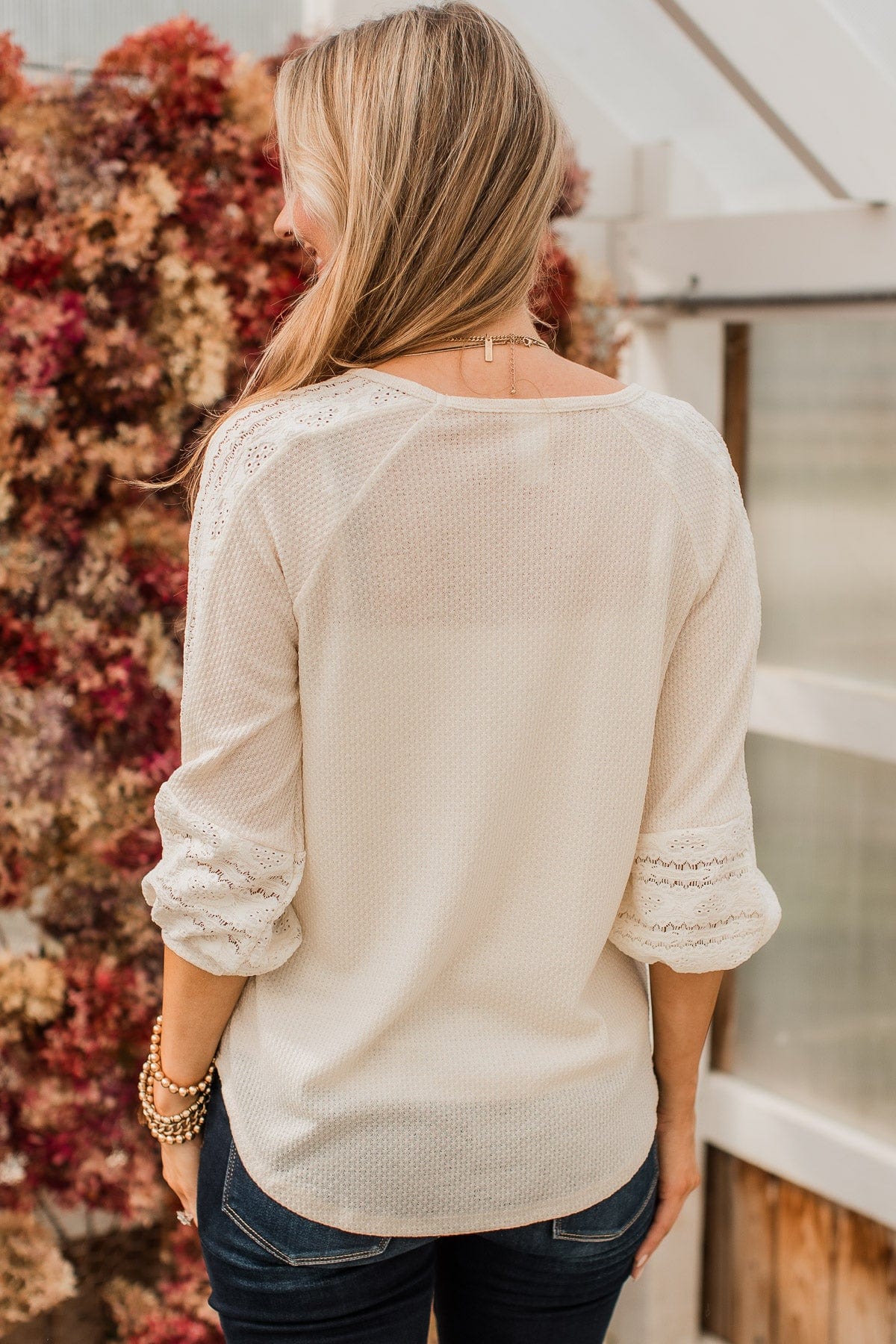 Destined To Charm Knit Top- Cream