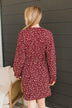 Wonderful Weekend Floral Dress- Burgundy
