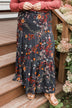 Sweet Like Honey Floral Skirt- Navy