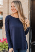 Ready For Anything Knit Sweater- Navy