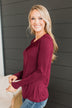 Here To Impress Knit Top- Burgundy