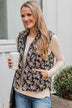Just Perfect Floral Puffer Vest- Black