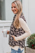 Just Perfect Floral Puffer Vest- Black