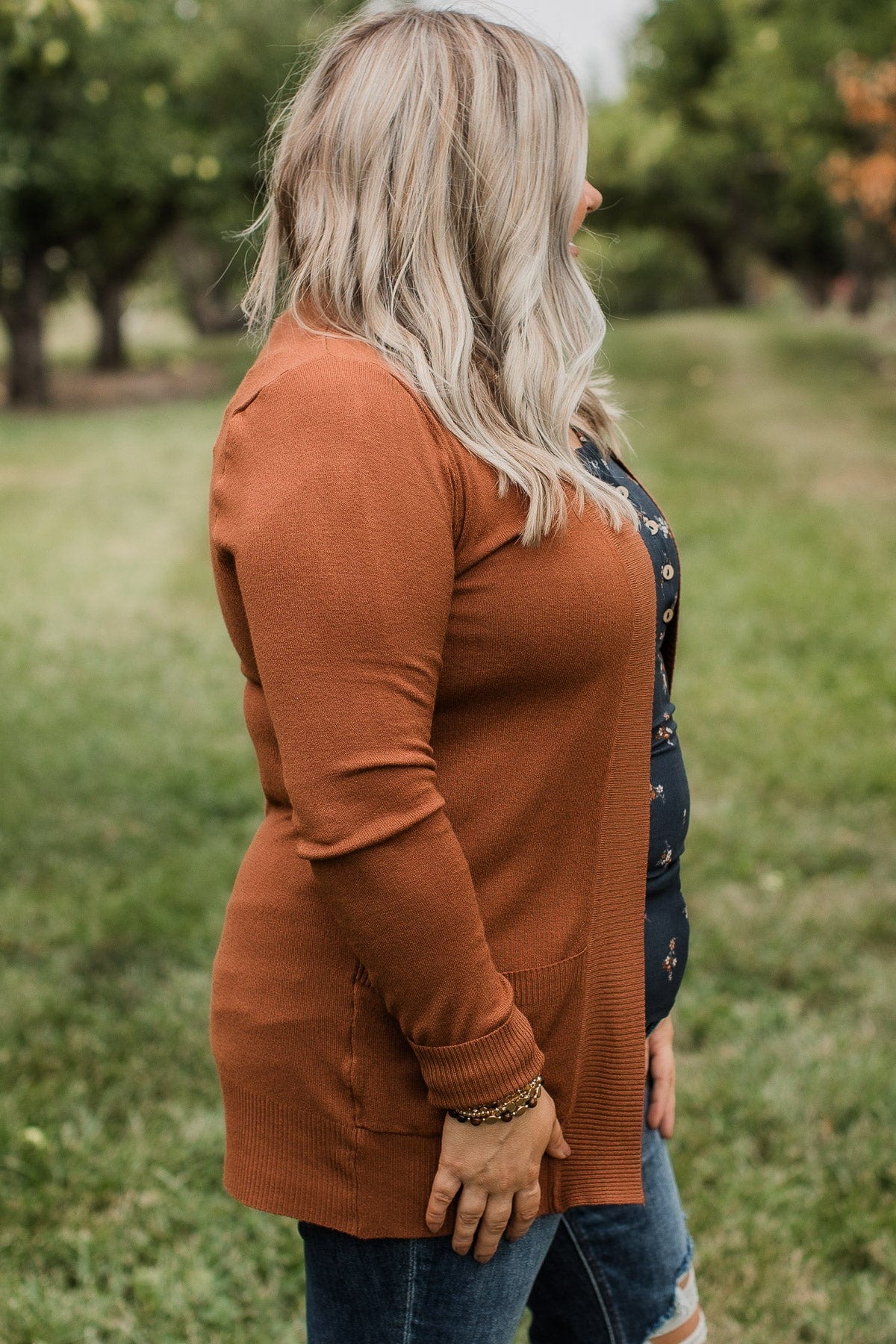 Comfortable With Myself Knit Cardigan- Pecan