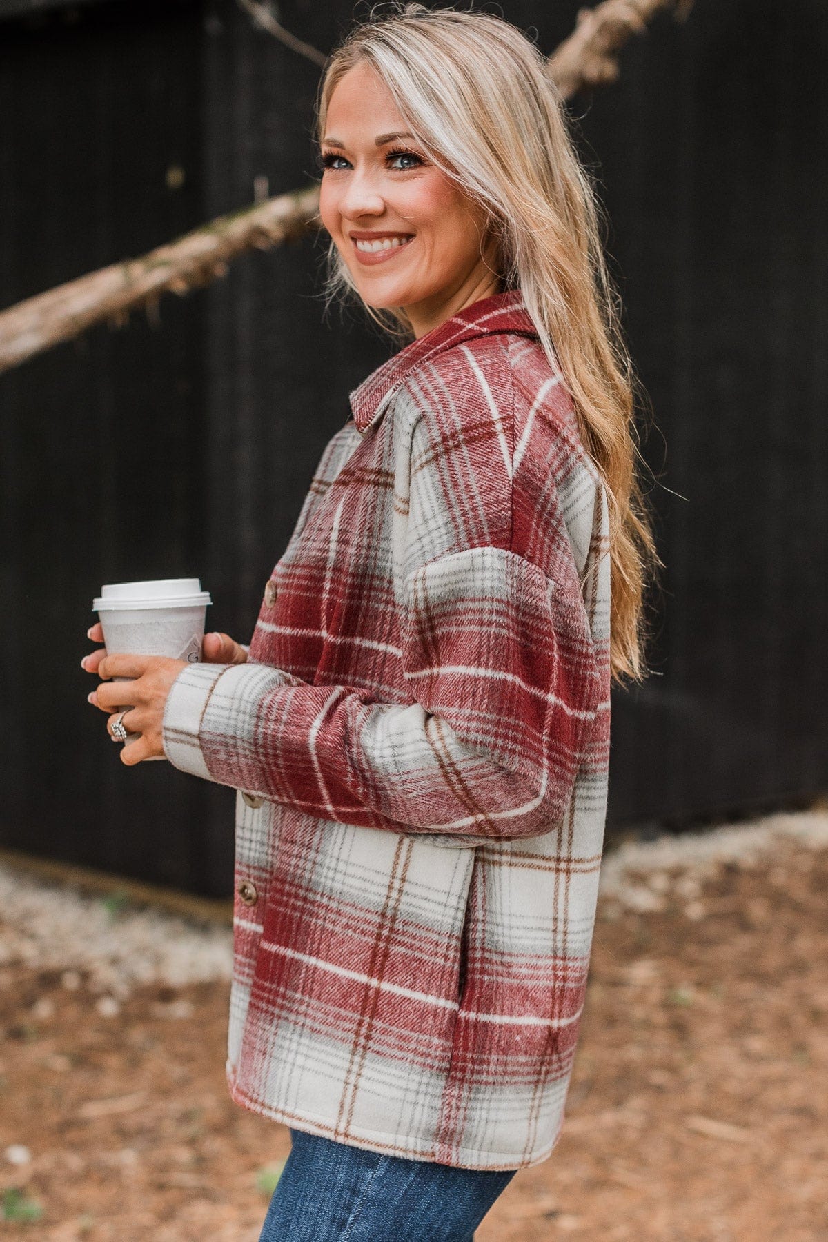Campfire Nights Plaid Jacket- Brick