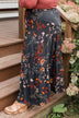 Sweet Like Honey Floral Skirt- Navy