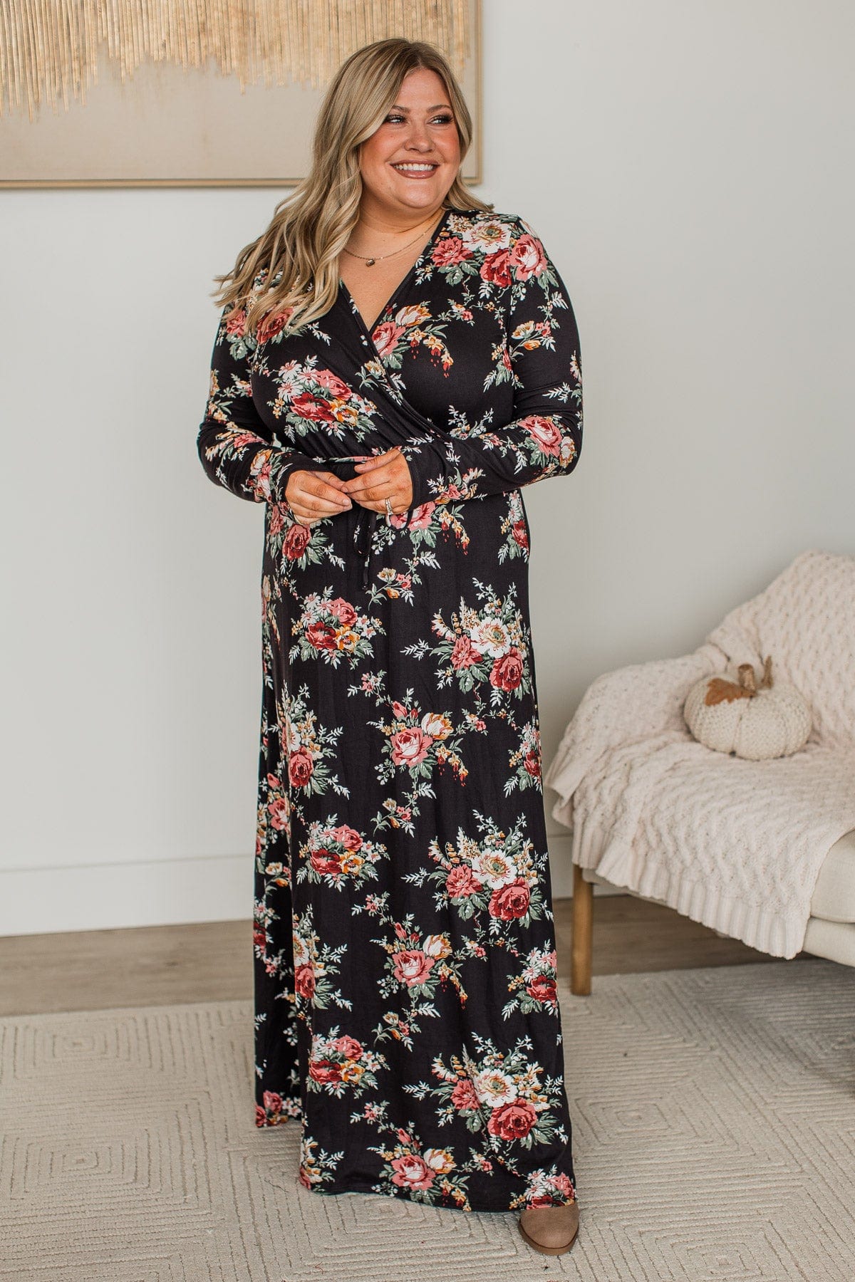 Big Crush Floral Maxi Dress- Black
