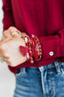 Focus On You Stackable Bracelet Set- Burgundy