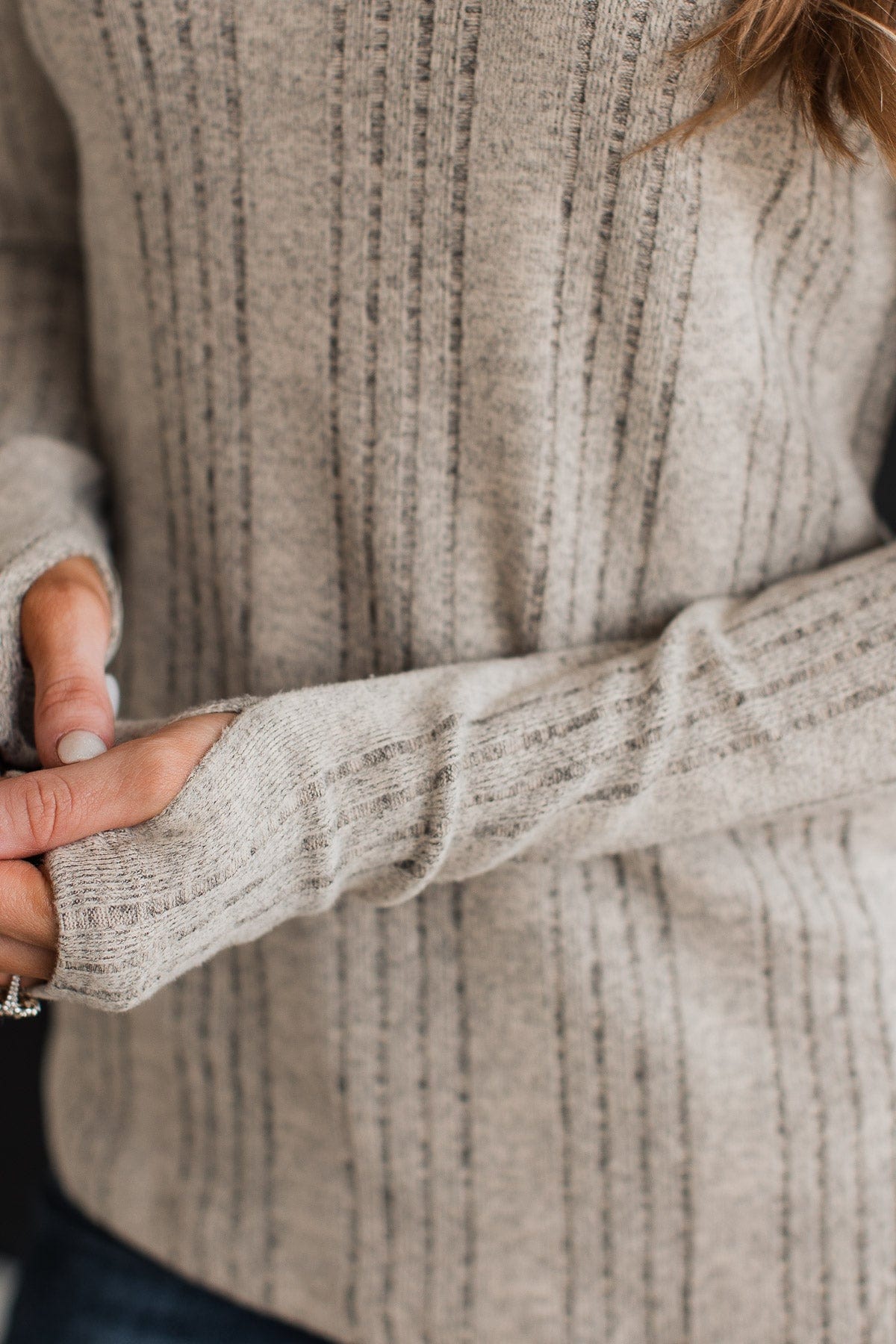 It's Been Lovely Knit Top- Light Grey