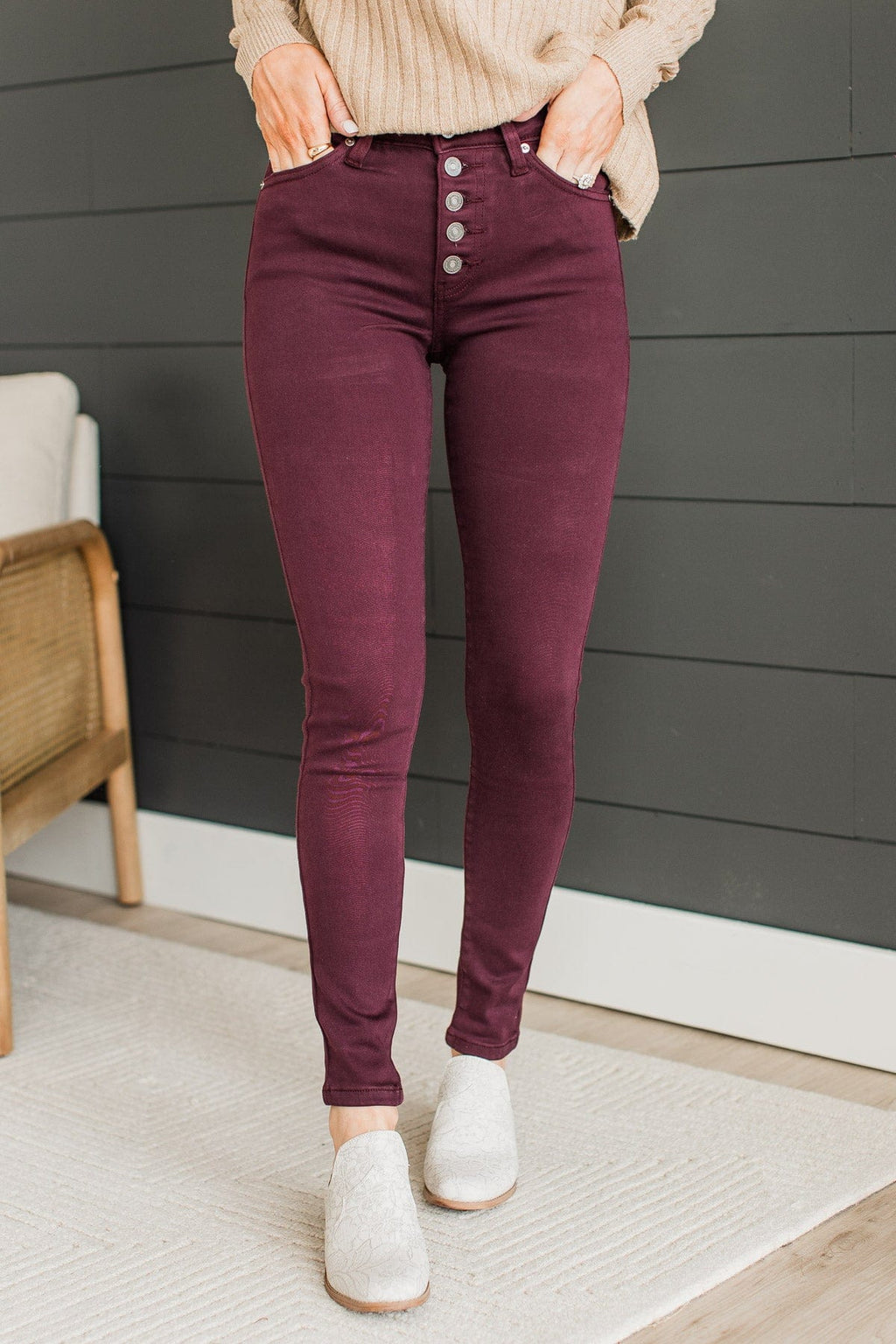 Boutique Kancan Jeggings KanCan High Rise Jeans- Plum Lydia Wash